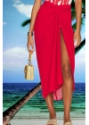 Özel Tasarım Bikini & Mayo Üstüne Uzun Tül Kırmızı Pareo