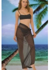 Özel Tasarım Bikini & Mayo Üstüne Uzun Tül Siyah Pareo