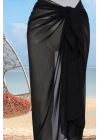 Özel Tasarım Bikini & Mayo Üstüne Uzun Tül Siyah Pareo