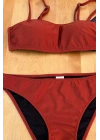 Özel Tasarım Kiremit Rengi Şık Bikini Üst
