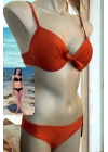 Özel Tasarım Ön Kısmı Fiyonk Kiremit Rengi Bikini Takımı