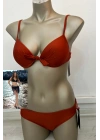 Özel Tasarım Ön Kısmı Fiyonk Kiremit Rengi Bikini Takımı
