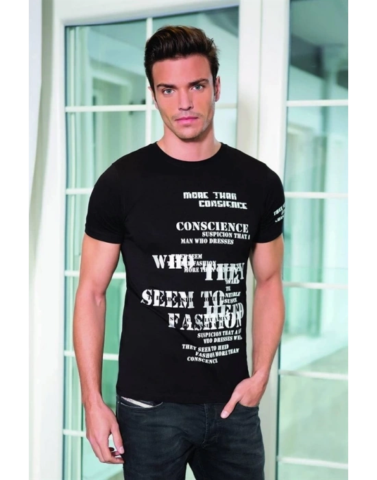 046 YAZI BASKILI ERKEK TŞÖRT