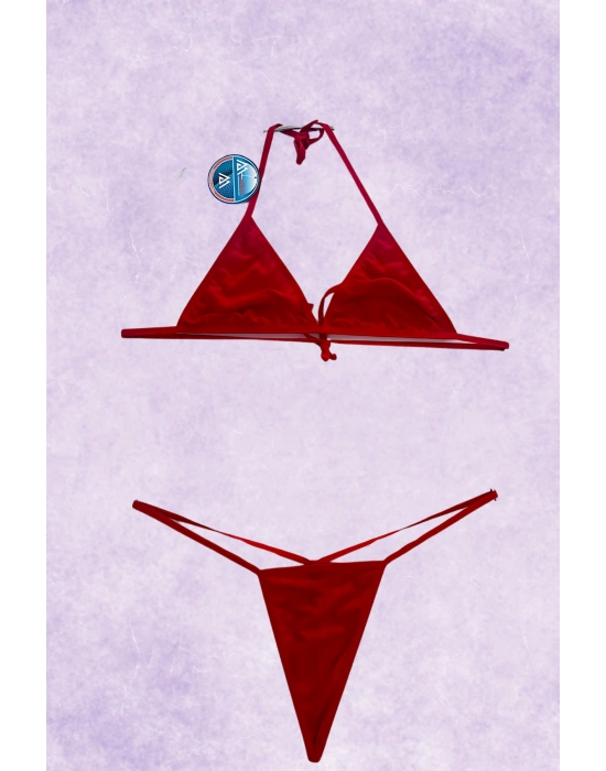 Alt Üst Takım String Külot Sütyen Külot Takım KırmızıModellerimiz 83037K