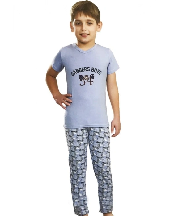 Baskılı Erkek Çocuk Pijama Takımı 7321