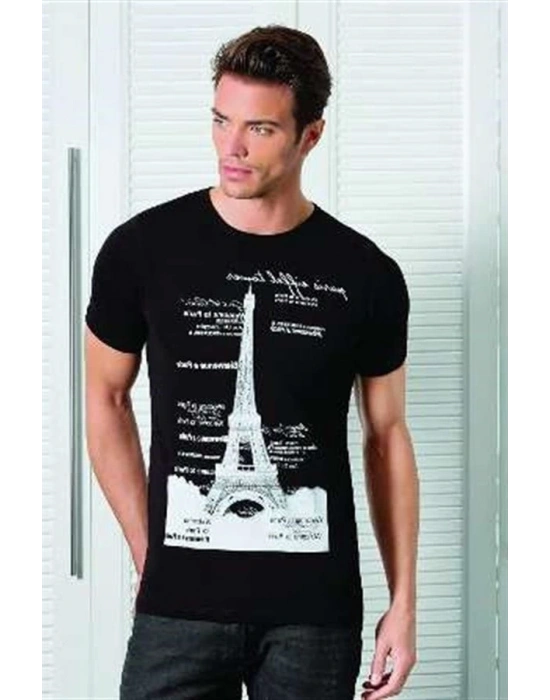Berrak Kule Baskılı Erkek T-Shirt 1043