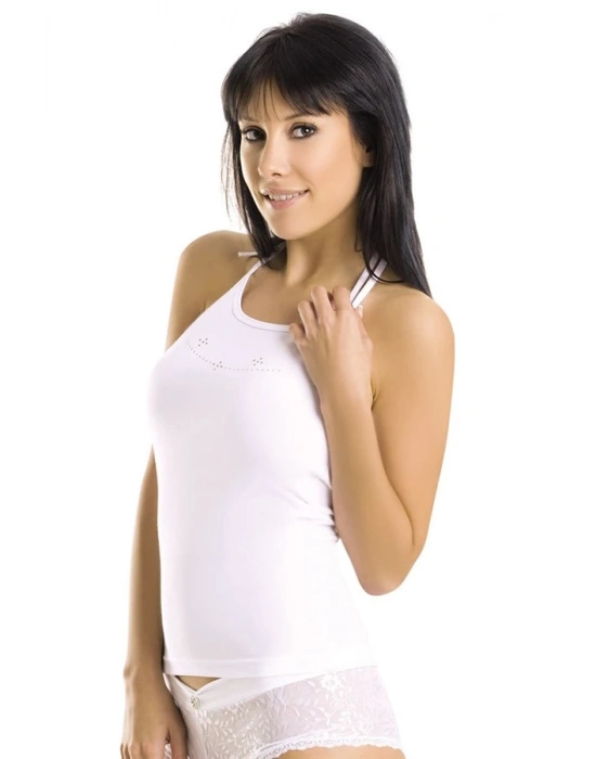 Boyundan Bağlamalı Taş İşlemeli Atlet