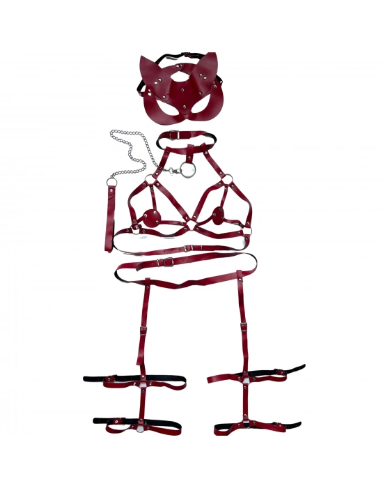 Deri Fantezi Harness İkili Takım Set 0386-800398KB