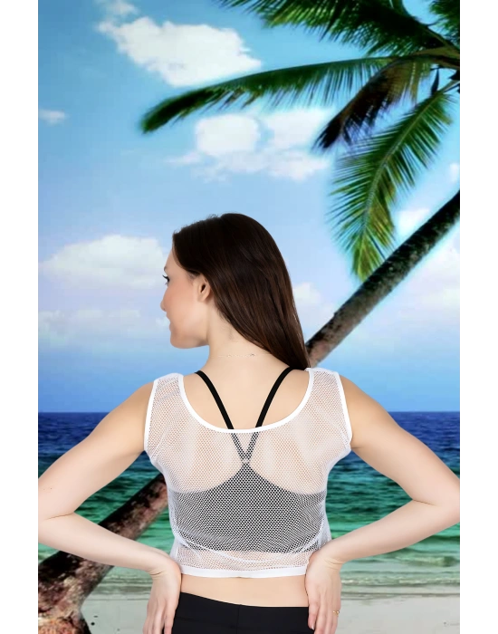 File Kısa Kolsuz Mayo Üstüne Yazlık Kıyafet model 608