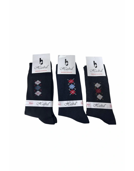 Hasbal Erkek Çorap Baklava Dilimi Desenli 12 Adet