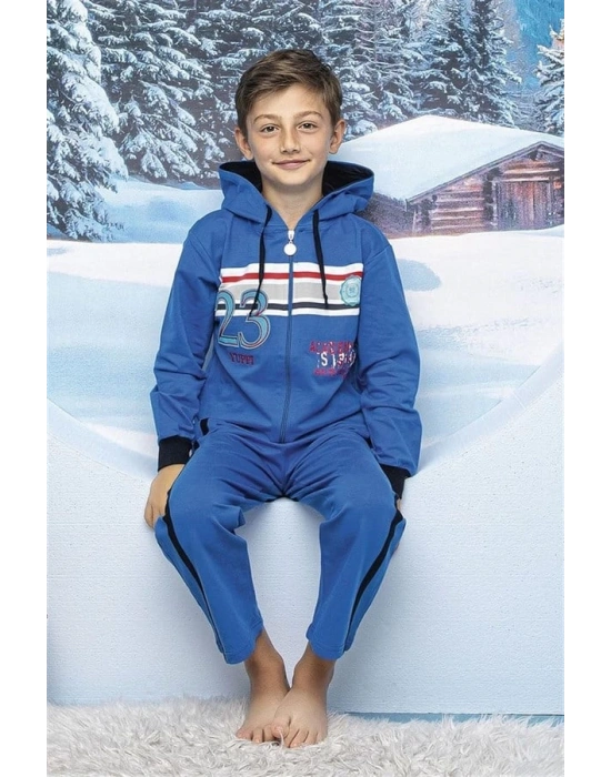 Hmd Erkek Çocuk Kapşonlu Fermuarlı Eşofman Takımı 5032