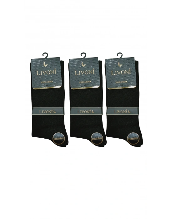 Livoni Dikişsiz Bambu Erkek  Soket Çorap 3 Adet