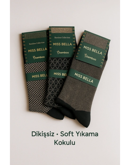 Missbella Bambu Desenli Erkek Çorap 10 ADET