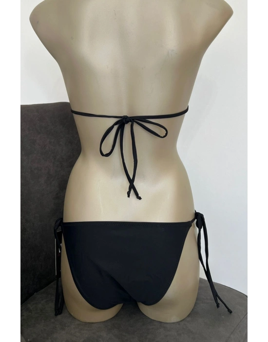 Özel Tasarım Bağlamalı Siyah Bikini Takımı