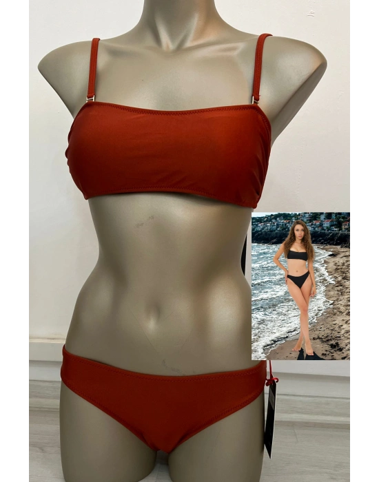 Özel Tasarım Kiremit Rengi Şık Bikini Alt