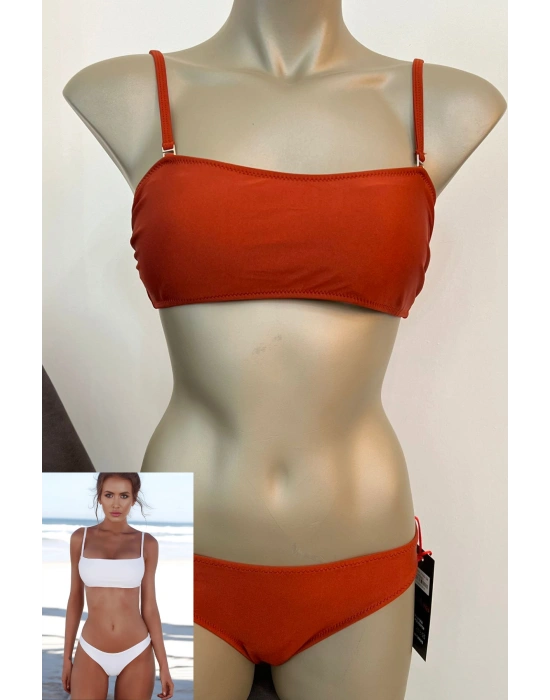 Özel Tasarım Kiremit Rengi Şık Bikini Takımı