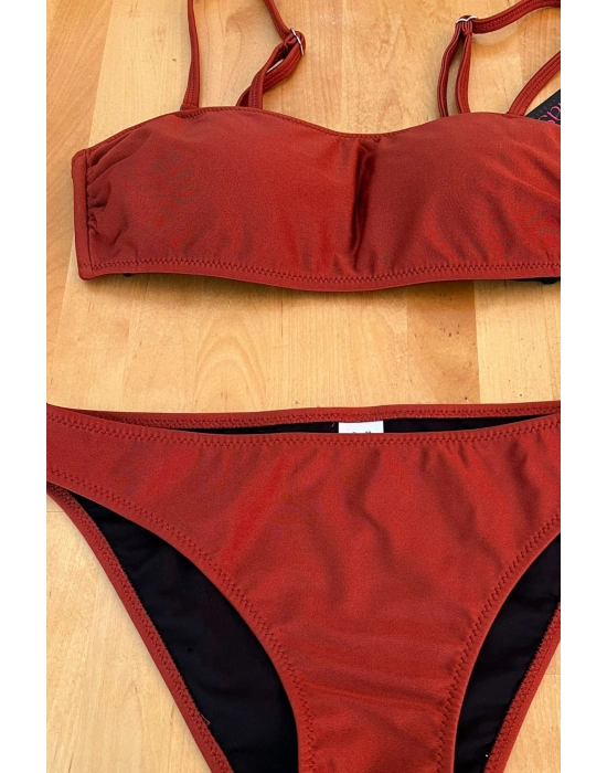 Özel Tasarım Kiremit Rengi Şık Bikini Üst