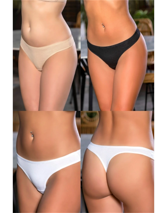 PAMUKLU STRİNG (KARIŞIK) SİYAH-BEYAZ-TEN (MGP2962)