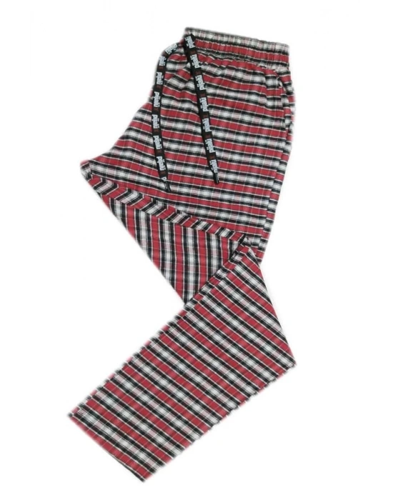 Pijalüx Erkek Kareli Poplin Cepli Alt Pijama