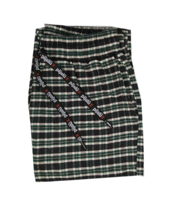 Pijalüx Erkek Kareli Poplin Cepli Alt Pijama