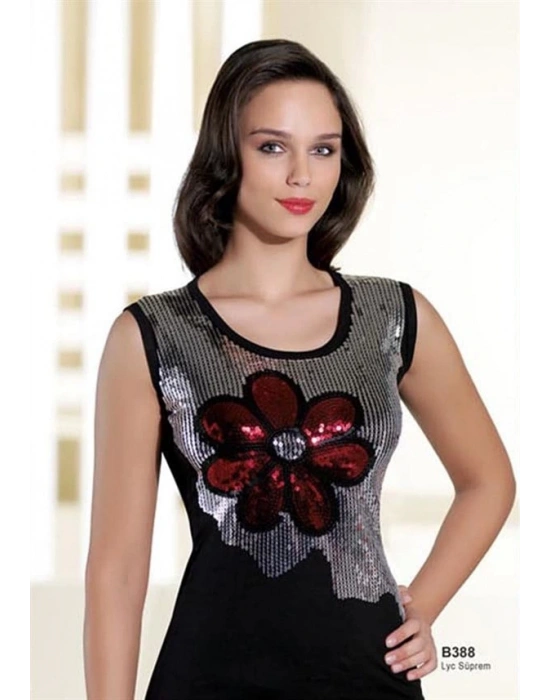 Şahinler Bayan Simli Sıfır Kol Atlet B388