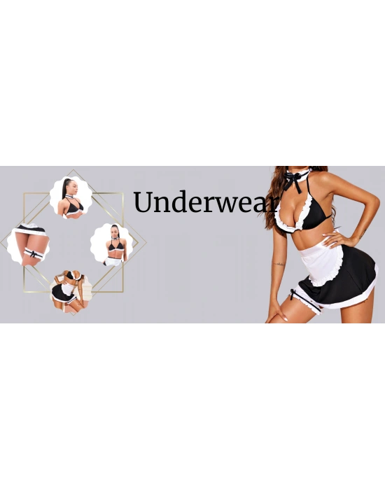 Siyah Kırmızı Fantezi Kostüm İkli Set 50888SK