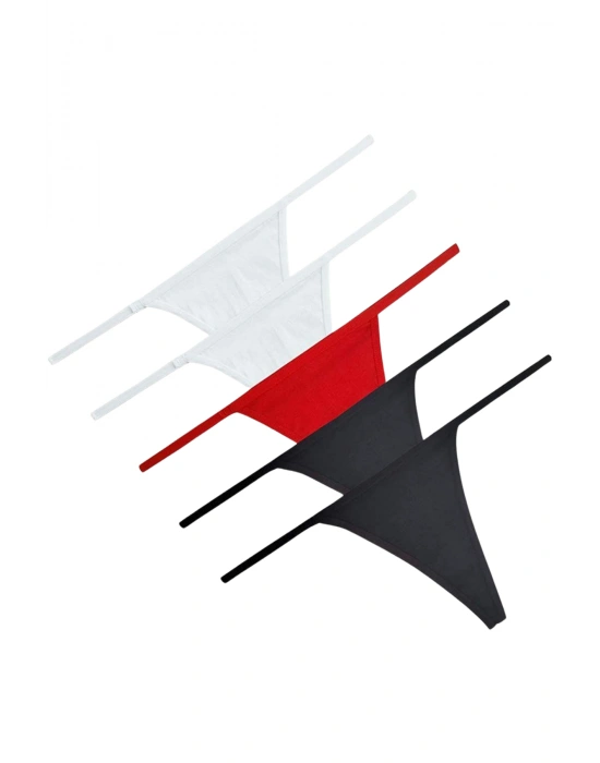 Süprem Penye Tanga Külot 5li Model RenkliModellerimiz 83018-5Lİ