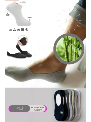 6lı Bambu Topuk Burun Dikişsiz Görünmez Spor Kadın Babet Çorap 1007-6lı