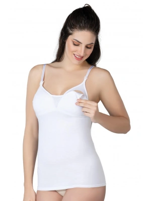 BEYAZ MI Emay 1413 Modal Cotton Kaplı Emzirme Atlet