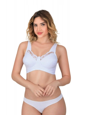 BEYAZ MI Emay 181 C Dantelli Toparlayıcı Cotton Sütyen