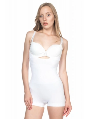 BEYAZ MI Emay 2058 Göğsü Açık Kısa Paça Boy Korse