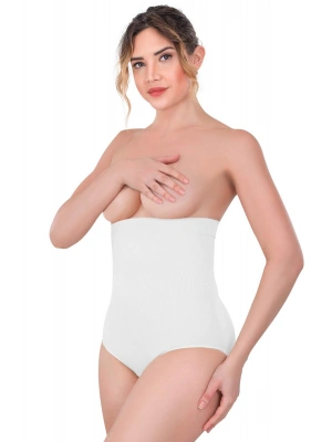 BEYAZ MI Emay 2080 Yüksek Bel Çıtçıtlı Slip Korse
