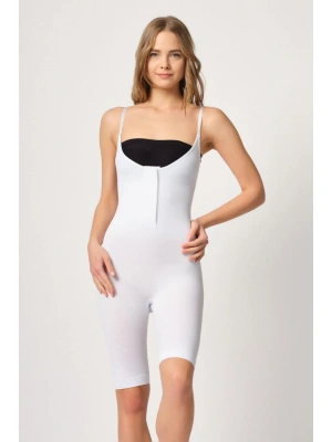 BEYAZ MI Emay 2093 Ön Agraflı Göğsü Açık Paçalı Boy Korse