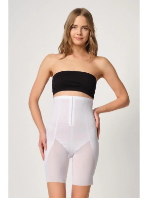 BEYAZ MI Emay 2928 Ön Agraflı Tül Paçalı Lazer Korse