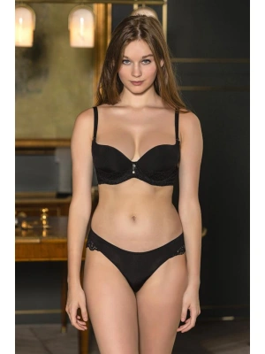 DANTEL DETAYLI SÜTYEN, SLİP KÜLOT TAKIM SİYAH (MGP31361)