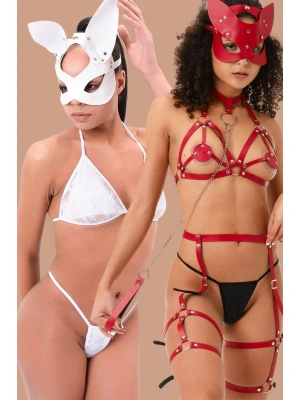 Deri Fantezi Harness İkili Takım Set 0386-800398KB