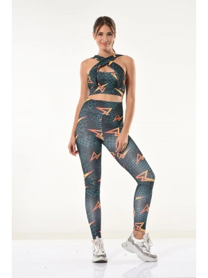 Derya Kurşun Baskılı Büstiyer Tayt Takım 531