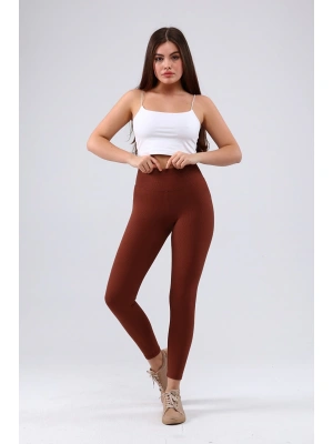 Derya Kurşun Bordo Yüksek Bel Fitilli Tayt 0608