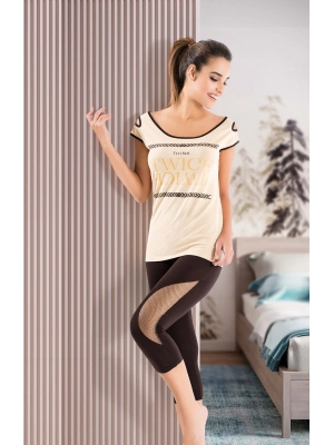 Derya Kurşun Geniş Yaka Kadın Kapri Takım 1502