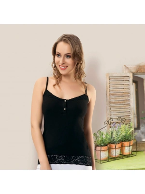 Derya Kurşun İnce Askılı Dantelli Kadın Atlet 168