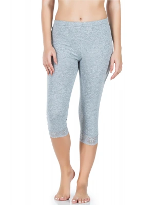 Derya Kurşun Paçası Dantelli Kısa Kadın Tayt 414