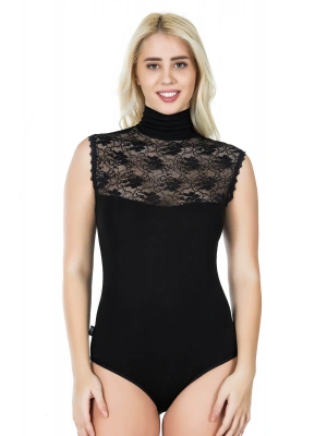 Derya Kurşun Sıfır Kol Balıkçı Yaka Kadın Body 343