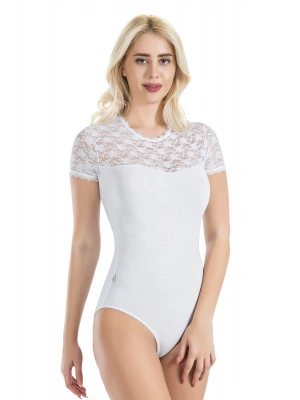 Derya Kurşun Yarım Kol Dantelli Kadın Body 338