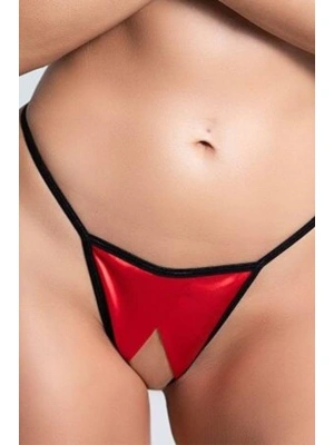 Fantezi Ortası Açık Kırmızı Şık Özel Tasarım Strin Tanga Külot 80992
