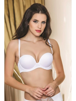 GÜNLÜK KULLANIMA UYGUN DESTEKLİ STRAPLEZ SÜTYEN BEYAZ (MGP1460)