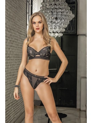 HAFİF DESTEKLİ SÜTYEN STRİNG TAKIM SİYAH (MGP31662)