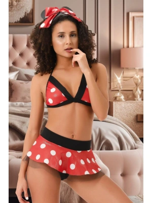 Kırmızı Noktalı Şık Şeker Kız Kıyafeti  51232