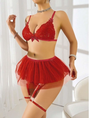 Kırmızı Tül etekli Fantezi Kostüm 2211