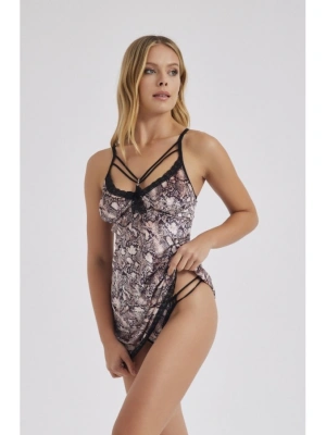 MOONLİGHT 307 YILAN DESEN GECELİK VE STRİNG