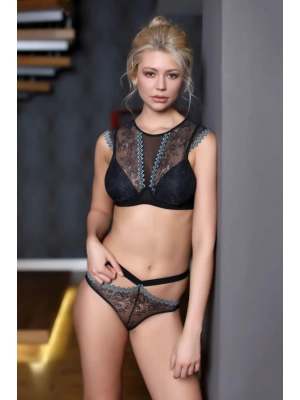 MOONLİGHT DESTEKSİZ 313 DANTEL DETAYLI SÜTYEN VE KÜLOT TAKIMI